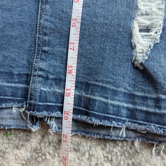 Nanette Lepore jean denim skirt women's size 6 distressed frayed hem destroyed - Picture 2 of 8